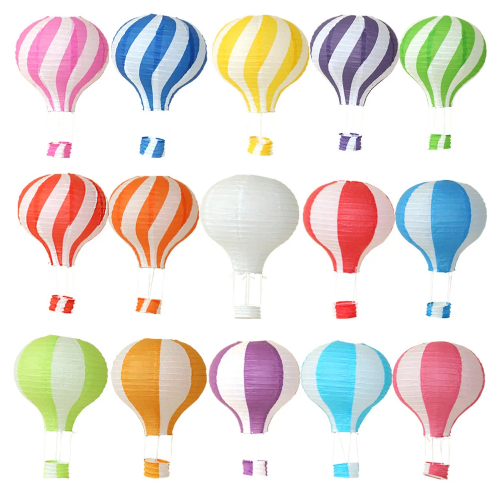 

6Pcs Hot Air Shape Folding Paper Lanterns Colorful Wedding Birthday Party Festival Decoration Paper Hot Air Wedding Decorative