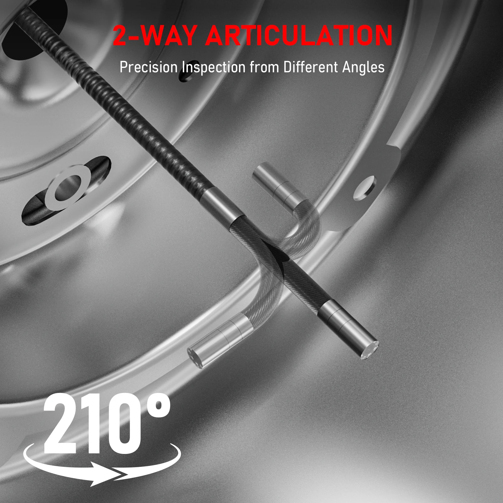 360° Rotation 4K Video rticulated Boroscope Two-Way 8/6/3.9mm Camera Inspection Head for Automotive Repair & Plumbing