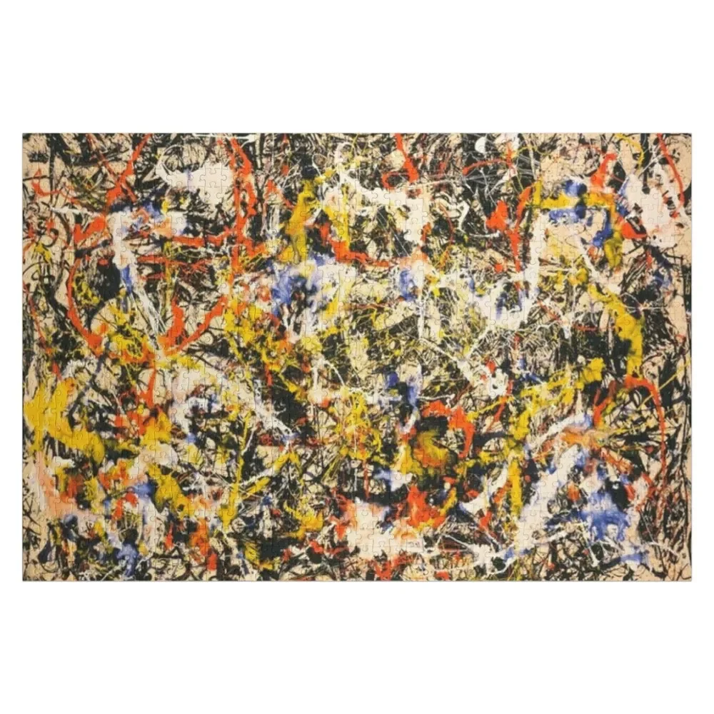 

Abstract Jackson Pollock Painting Original Art ,artwork by Jackson Pollock, red, yellow, blue, black, Jigsaw Puzzle