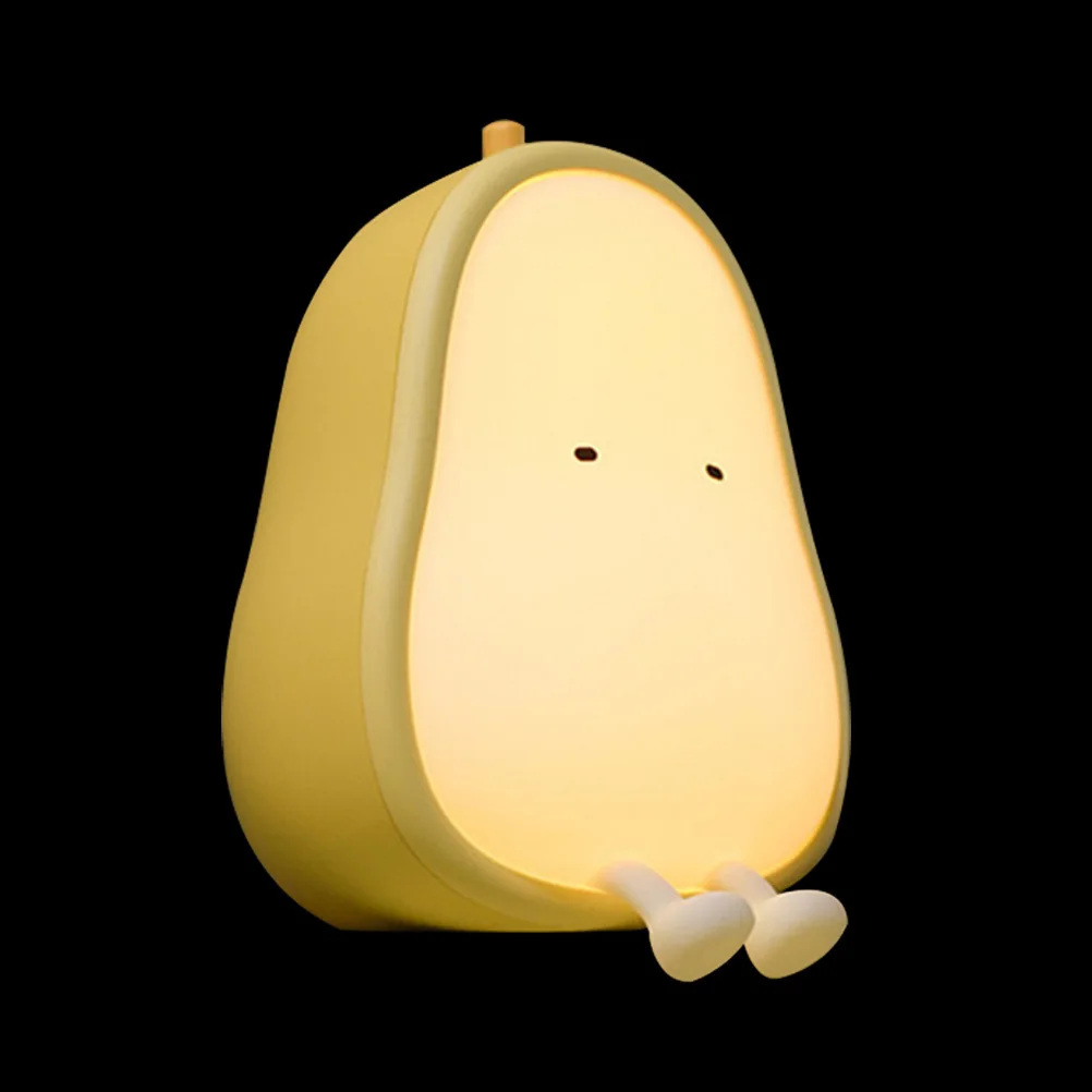 

1pc Rechargeable Dimmable Night Light Abs Silicone Warm Glow Pear Shaped Lamp For Bedroom Nursery Desktop Decorative Room Scene