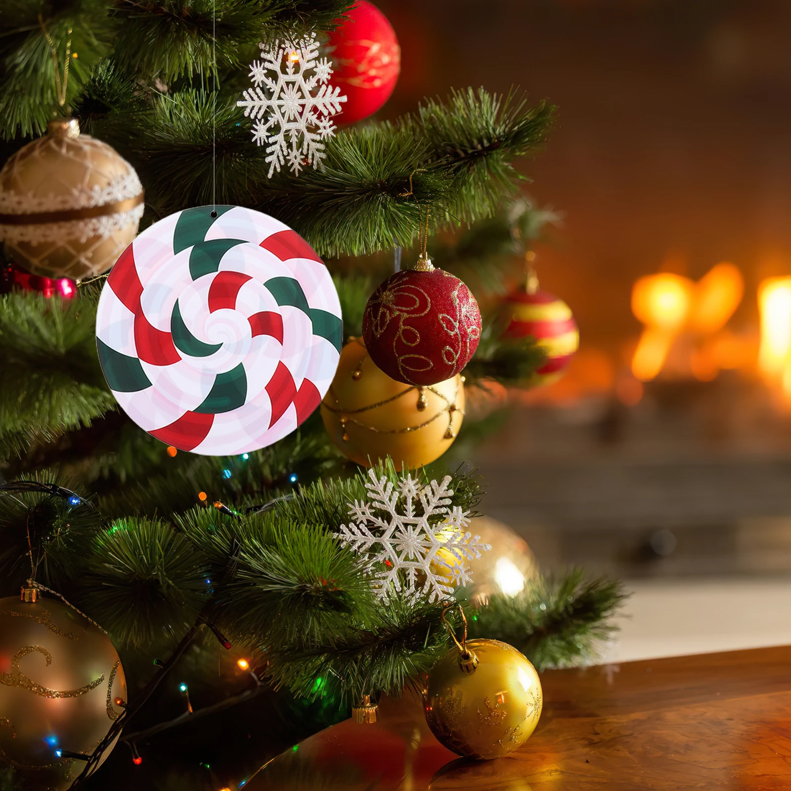 

12Pcs Christmas Lollipop Hanging Ornaments Candy Pendants Peppermint Sweets for Xmas Tree Decoration Holiday Party Hanging Candy