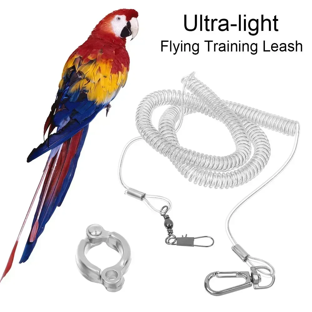 Cockatiel Parrot Leash Harness Ring Foot Leg Chain Flying Training Bird Macaw Rope 10m Flexible Ultra-light Ankle