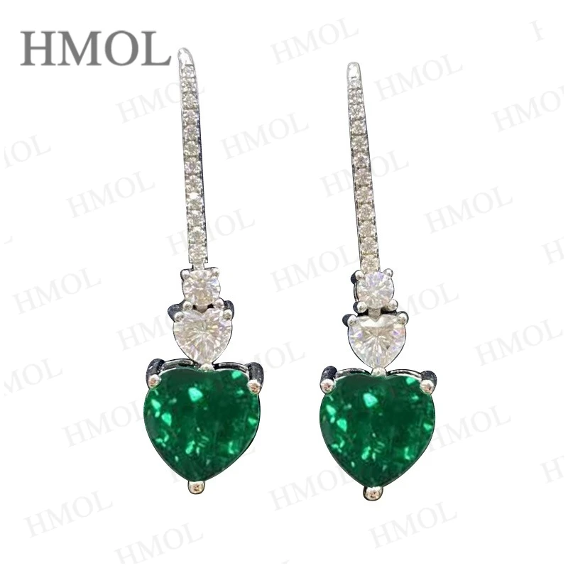 

Colored Gemstone Earring Heart Cut Series 925 Silver Gift Hypoallergenic Fade Resistant Factory Direct Sales Charms