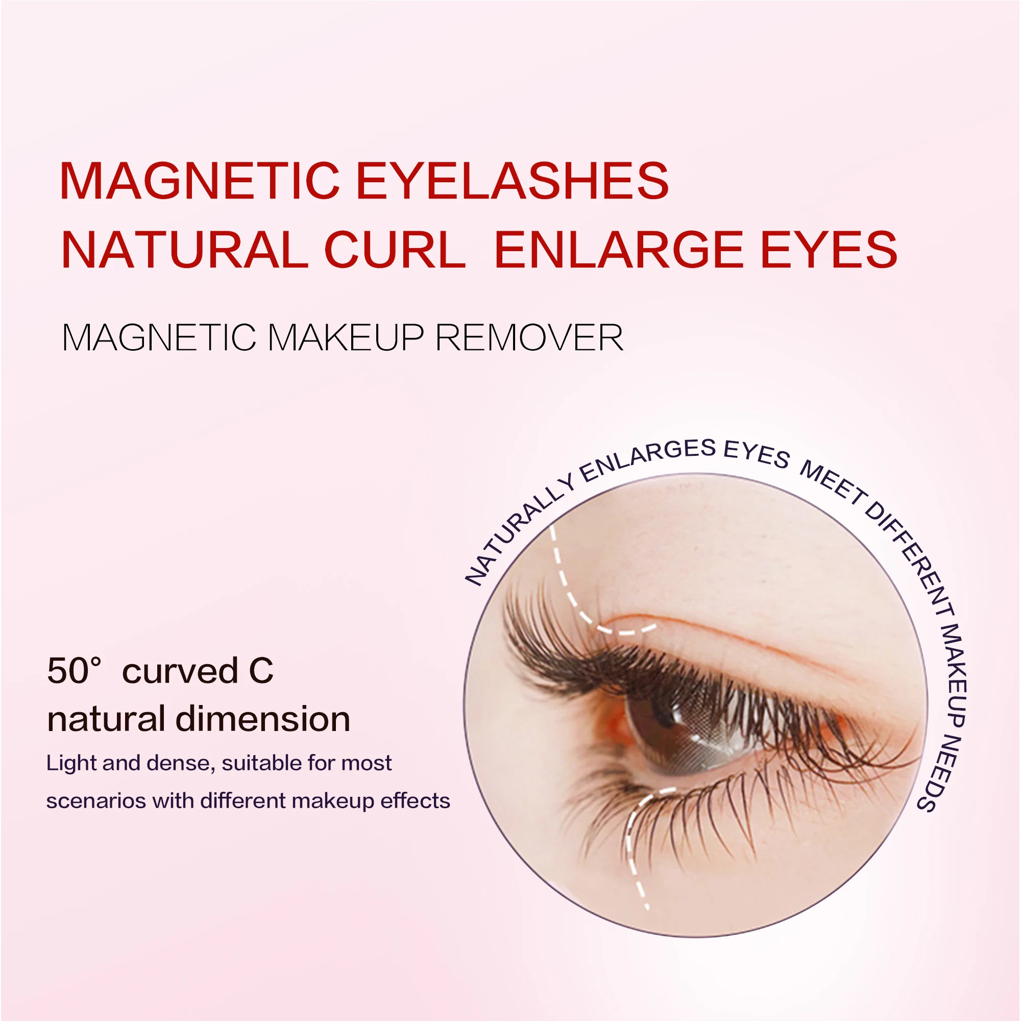 FindLove all serie 2Pairs Reusable Magnetic Lashes No Glue Needed Professional Premium 3D Magnetic Eyelash 3-Step Press On False