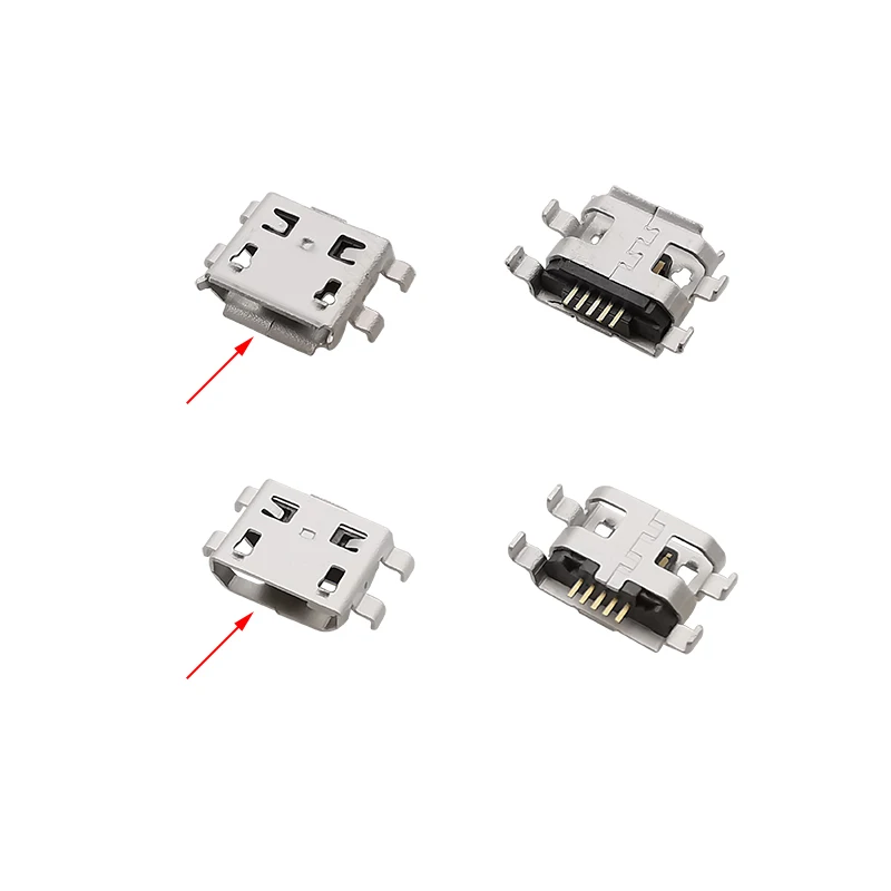 10 pçs/lote micro usb fêmea 5 pinos conector diy reparação porta de carregamento doca smd smt pcb montagem micro usb soquete conectores assento