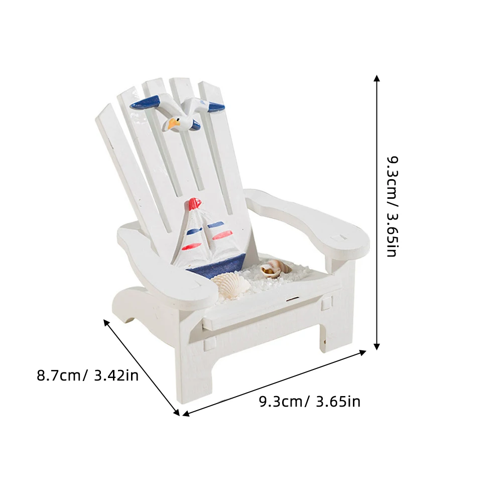 

4Pcs Beach Decoration Nautical Miniature Wooden Chair Ornament Home Office Bedroom Window Tabletop Decor Christmas Wedding