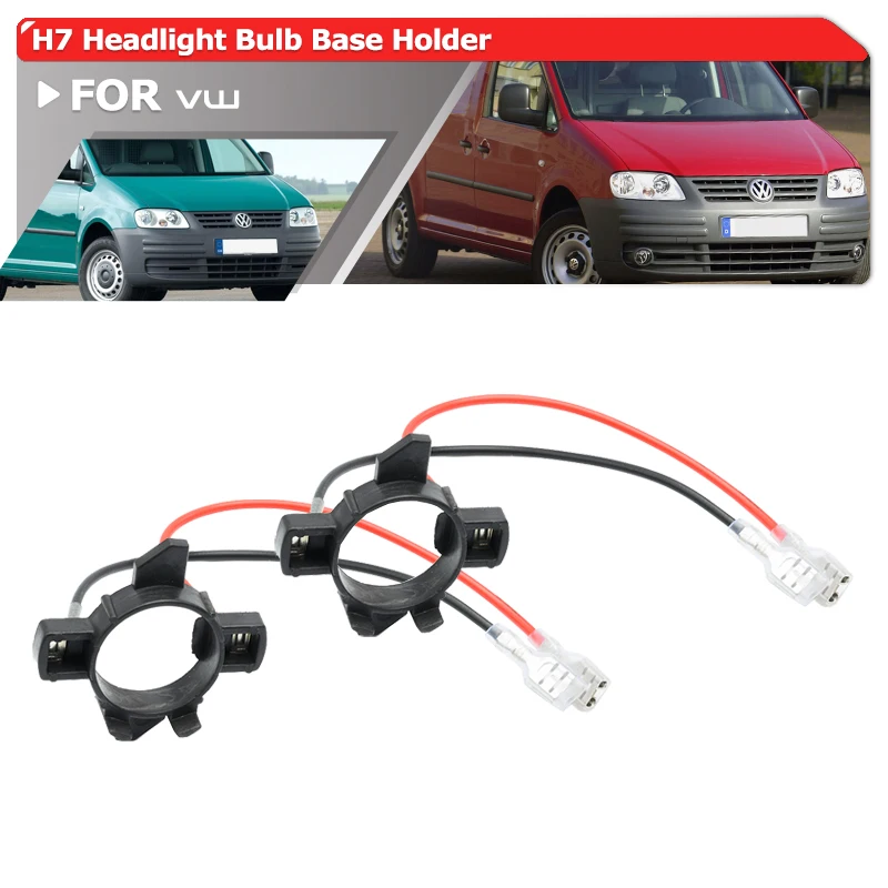 2x H7 Led Headlight Bulbs Base Adapters Holders Retainers Socket For VW Caddy MK3 2K 2003-2010 Touran 2003-2006 2K0941109