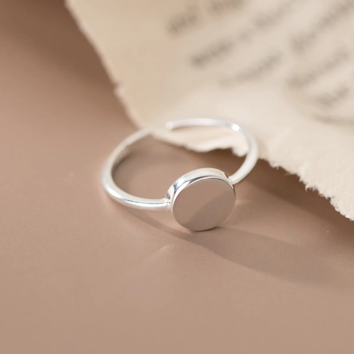 New Simple Geometric Smooth Circular 925 Sterling Silver With A Flat And Stylish Personality Fashion Opening Rings  TYB319