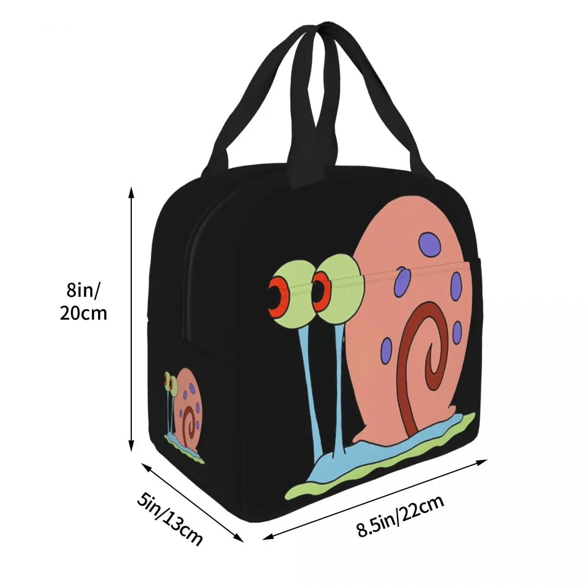 Gary The Snail Lunch Bags Insulated Bento Box Portable Lunch Tote Resuable Picnic Bags Cooler Thermal Bag for Woman Girl Work