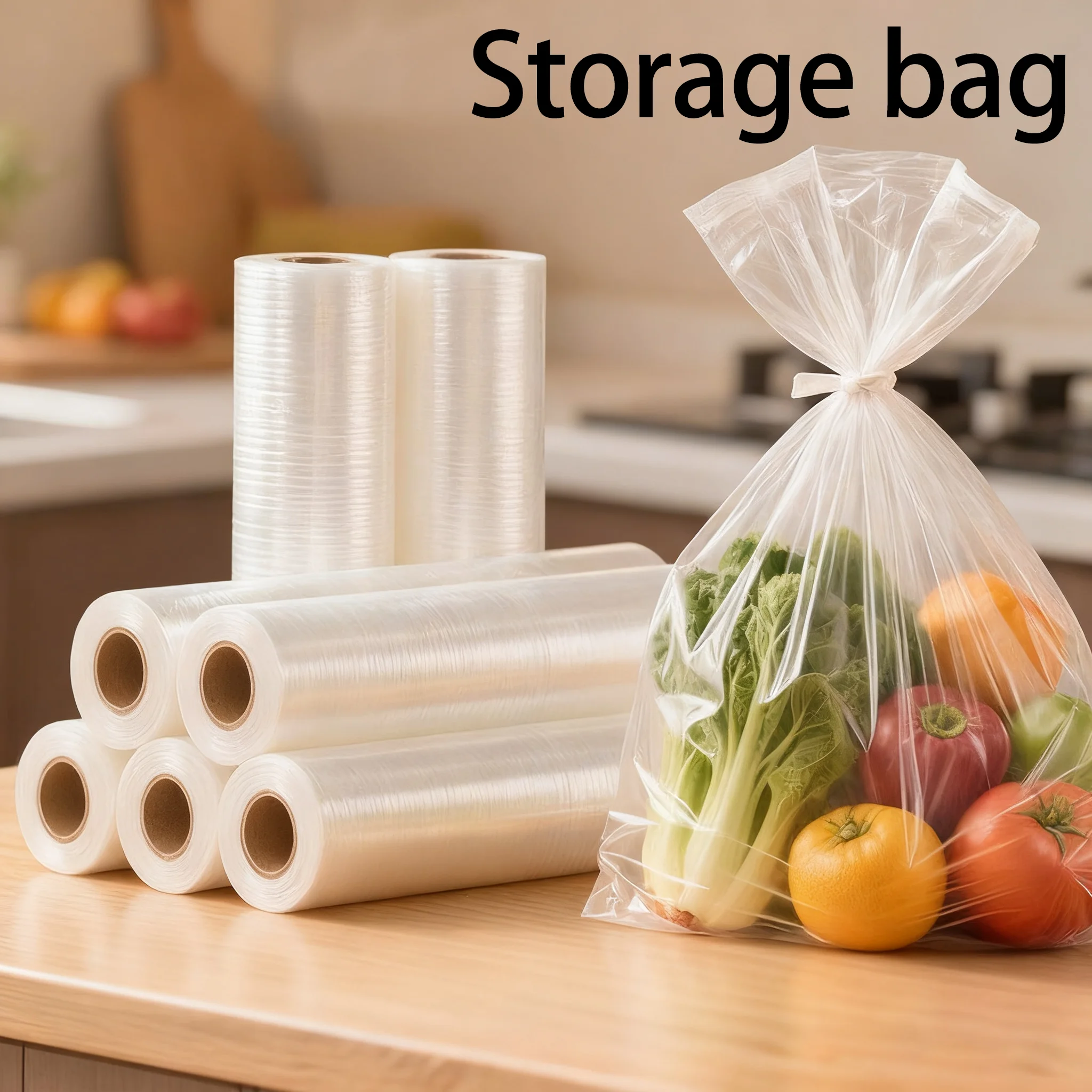 

Eco-friendly large roll preservation bag, food preservation bag, used in kitchen, freezer, supermarket tearable roll bag