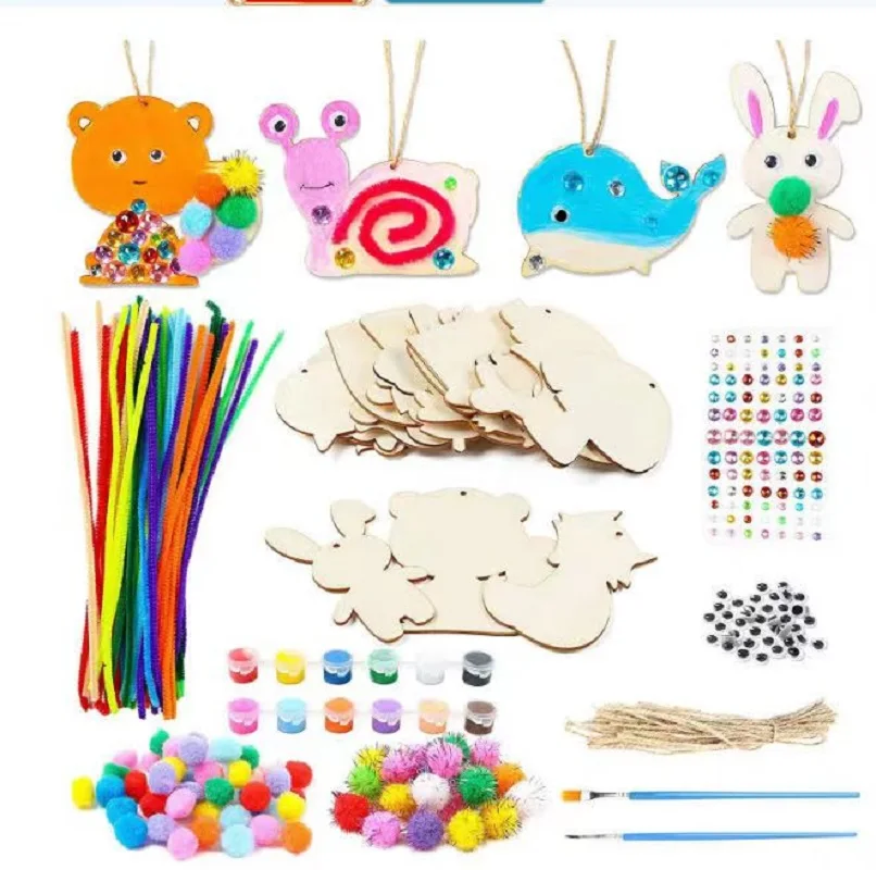 1500Pc Color DIY Kid Tinkering Craft Kit Set Glitter Crystal Stick Pipe Cleaner Storage Art Supply for Girl Gift Educational Toy