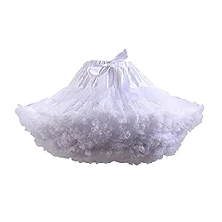 Lowest Pirce Womens 3-Layered Pleated Tulle Petticoat White Black Tutu Puffy Party Cosplay Skirt