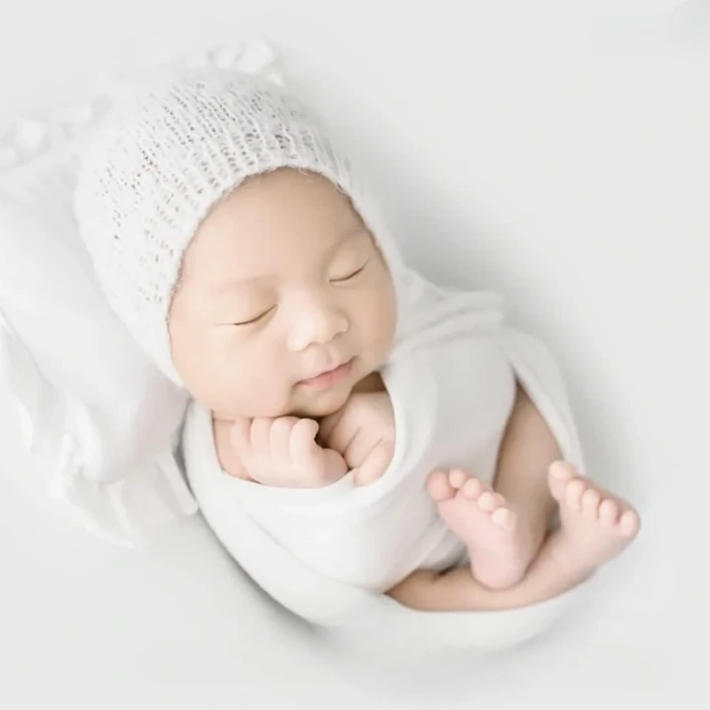 Newborn Photography Props Milk Silk Stretch Wrap Cotton Swaddle Baby Photo Prop Infant Shooting Blanket Unisex Accessory