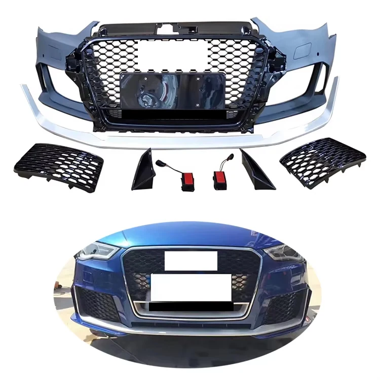 

Best-selling Car Body Kit Front Bumper with Honeycomb Grille for A3 S3 8V Upgrade to RS3 2014 2015 2016