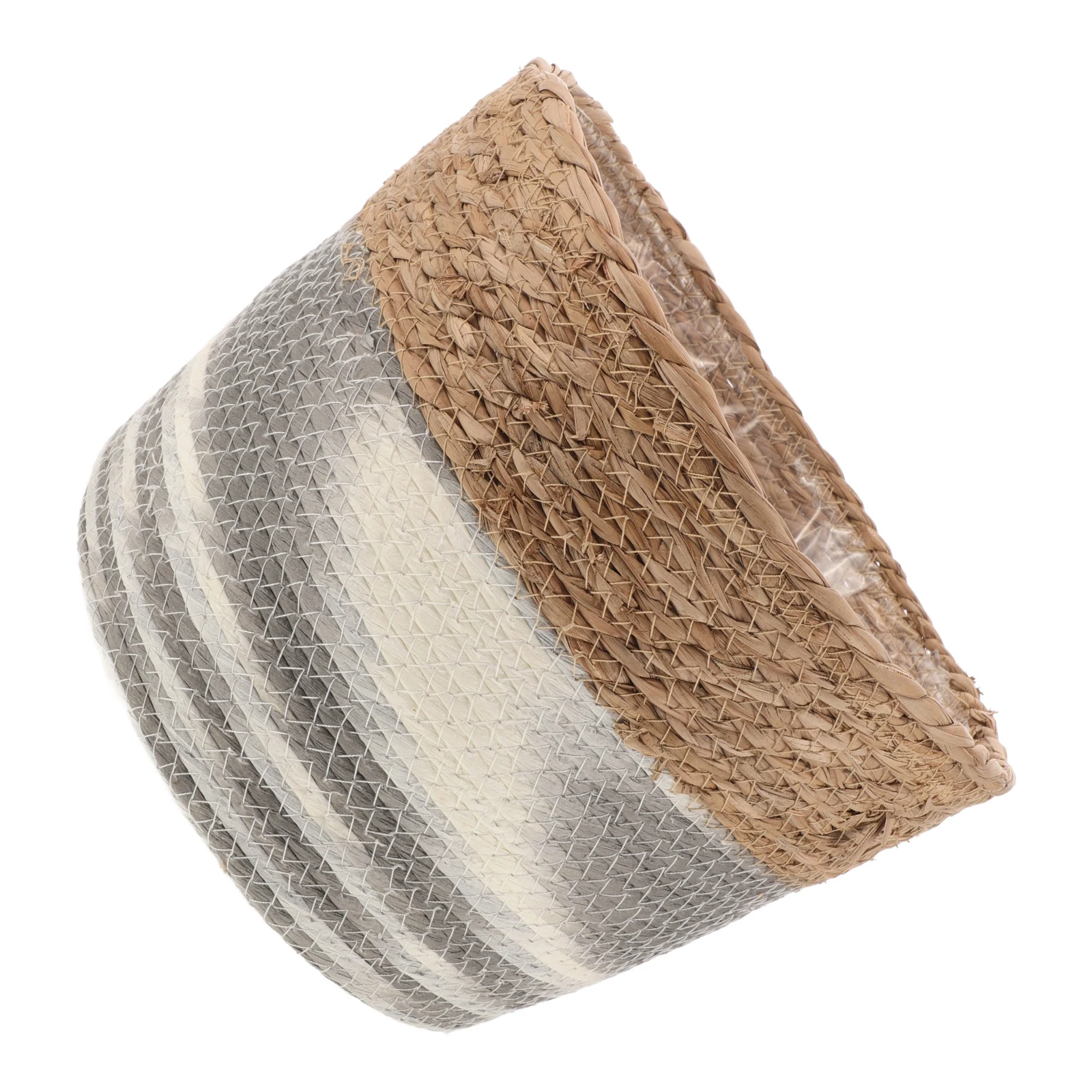 

Seagrass Planter Basket Deep Green Large Handmade Woven Indoor Plant Container Storage Basket for Grass Decorative Flower Pot