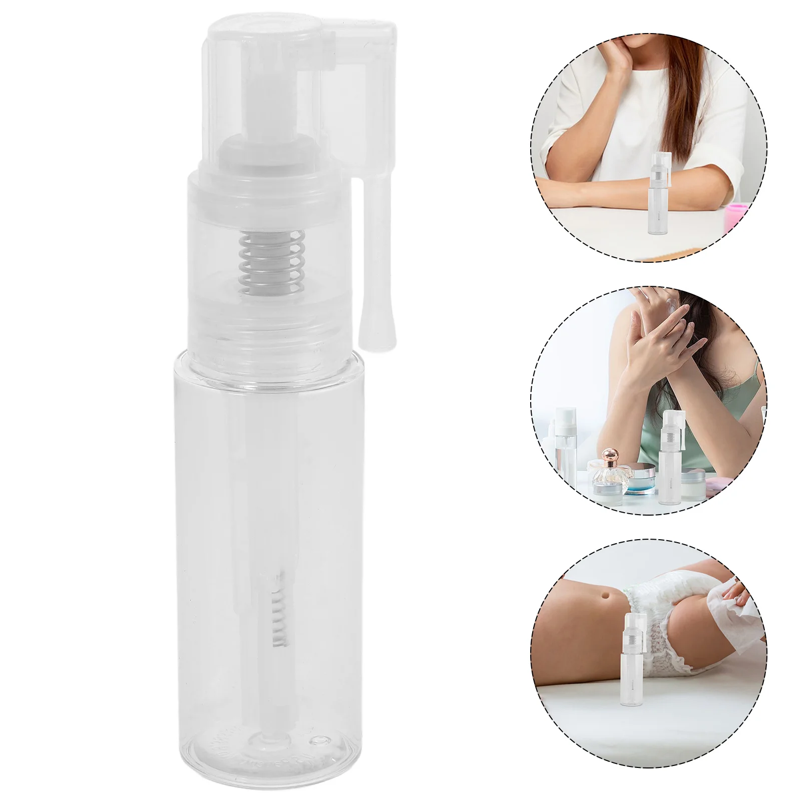 

Puff Powder Bottle Hair Barber Empty Spray Detachable Transparent The Pet Dispenser Travel