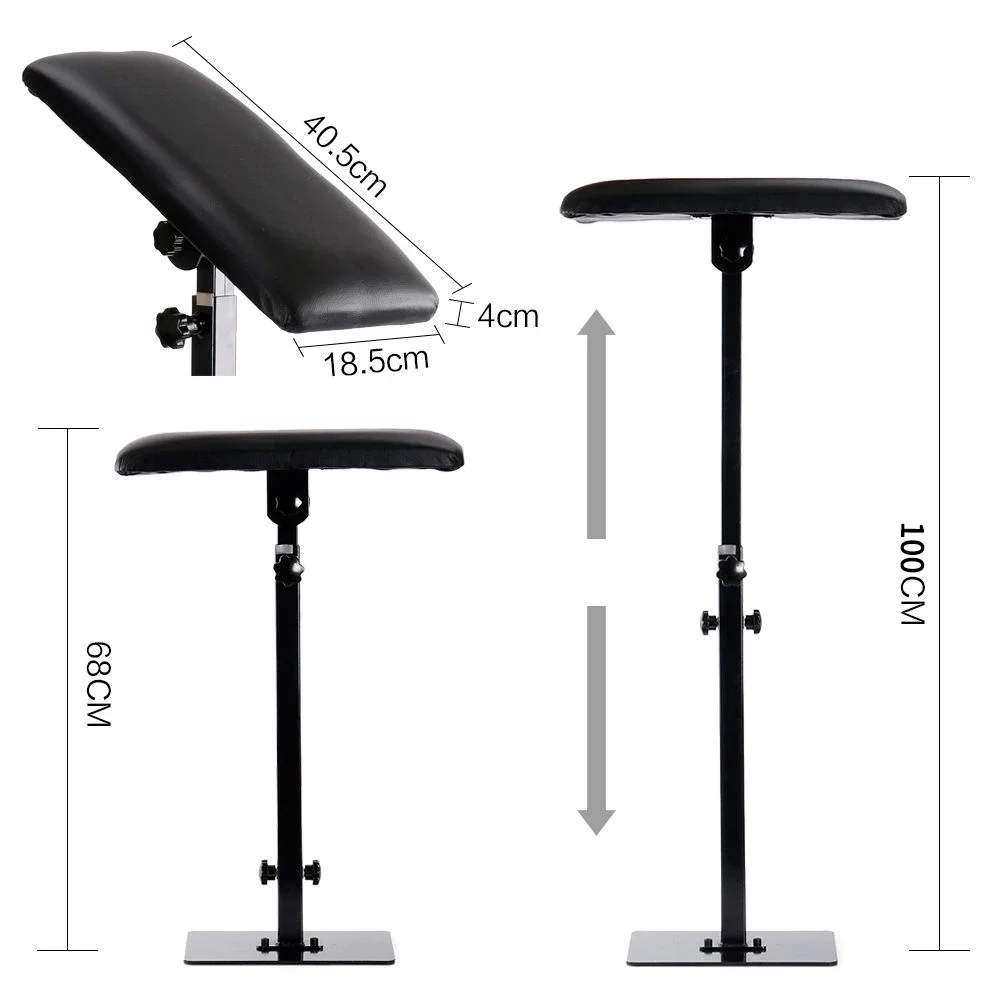 68-100Cm Verstelbare In Hoogte Zware Ijzeren Tattoo Arm Beensteun Stabiele Volledige Armleuning Tattoo Statief Draagbare Stand Tool