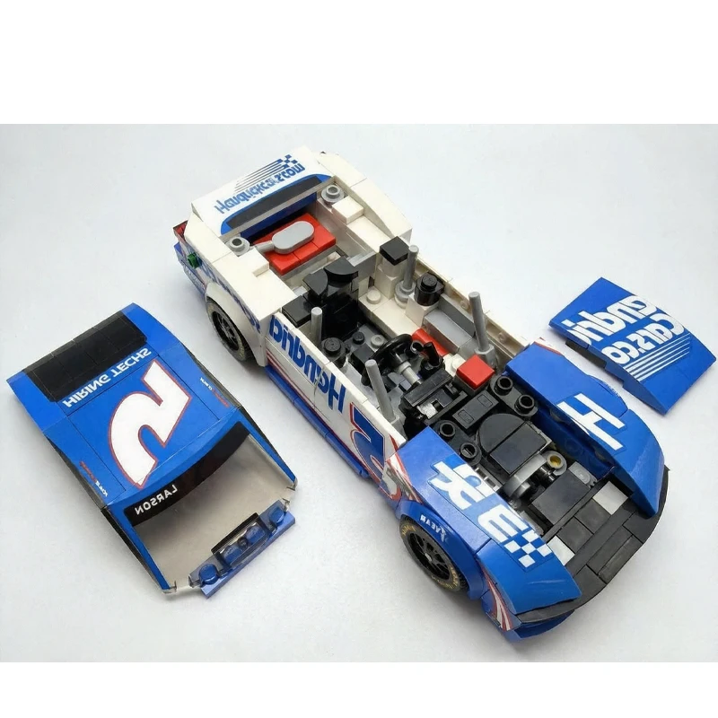 MOC-276508 Race Track Car Model, Comes with Stickers, 303 Pieces, Fun Birthday Toy, Holiday Gift for Christmas and New Year