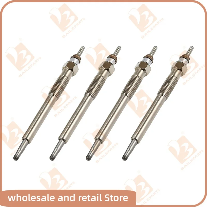 4PCS Glow Plug 1G852-65512 1G911-65510 For Kubota V2403-DI-T/V2203-DI-T/V2003-DI-T/D1703-DI-T/D1803-DI-T/4D87-DI-T Engine