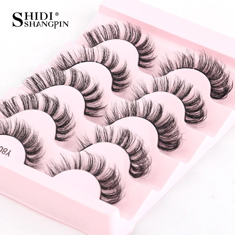 SHIDISHANGPIN-Extensão dos Cílios Suave Segmentada, 3D Mink Lashes, Natural Fluffy, Faux Cils Maquiagem, reutilizável, 3 Pares, 5 Pares, 10 Pares