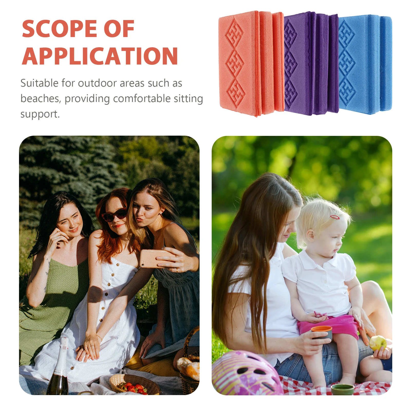 

3pcs Portable Picnic Multi-Function Lawn Blanket Waterproof Beach Mat Comfortable Outdoor Camping Foldable Grass Mat For Hiking
