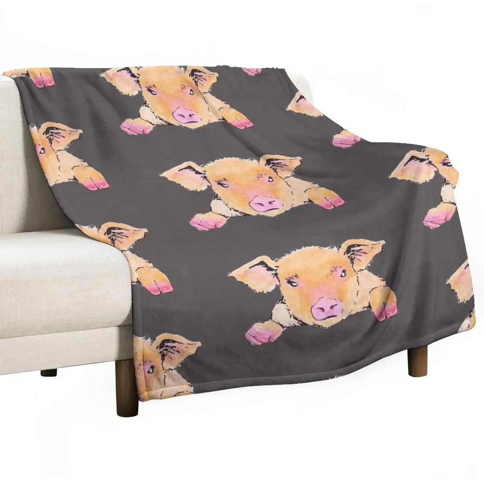 Piggy Throw Blanket For Sofa Thin Soft Plush Plaid Blankets