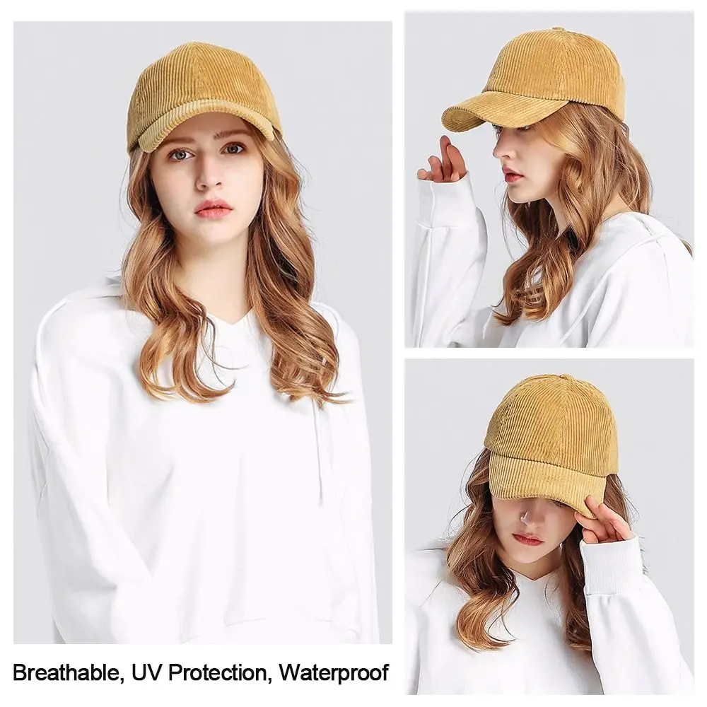 Spring Autumn Corduroy Baseball Cap Unisex Vintage Baseball Hat Women Men Outdoor Adjustable Hip Hop