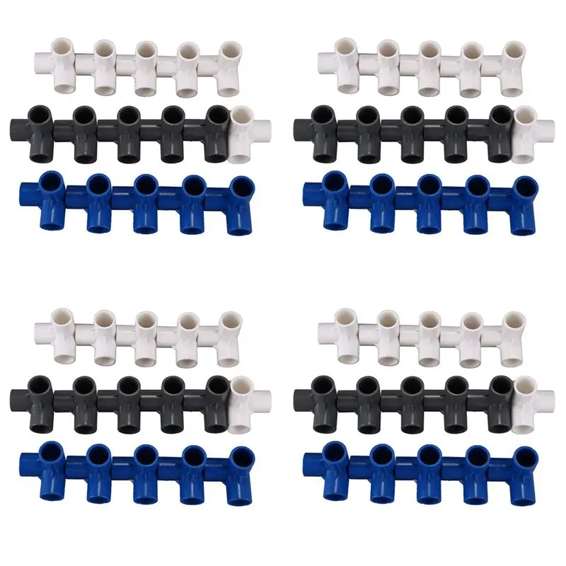 

ABAH-64 шт. пластиковых ПВХ-соединителей для шлангов 20 мм, 3-ходовые тройники для садового полива, адаптеры для водопроводных труб, комплектующие, инструменты