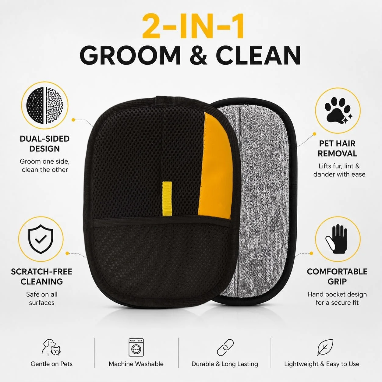 Pet Hair Removal Glove for Dogs & Cats -Upgraded Reusable Electrostatic Pet Hair Glove, Pet Hair Remover Tool for Laundry, Couch