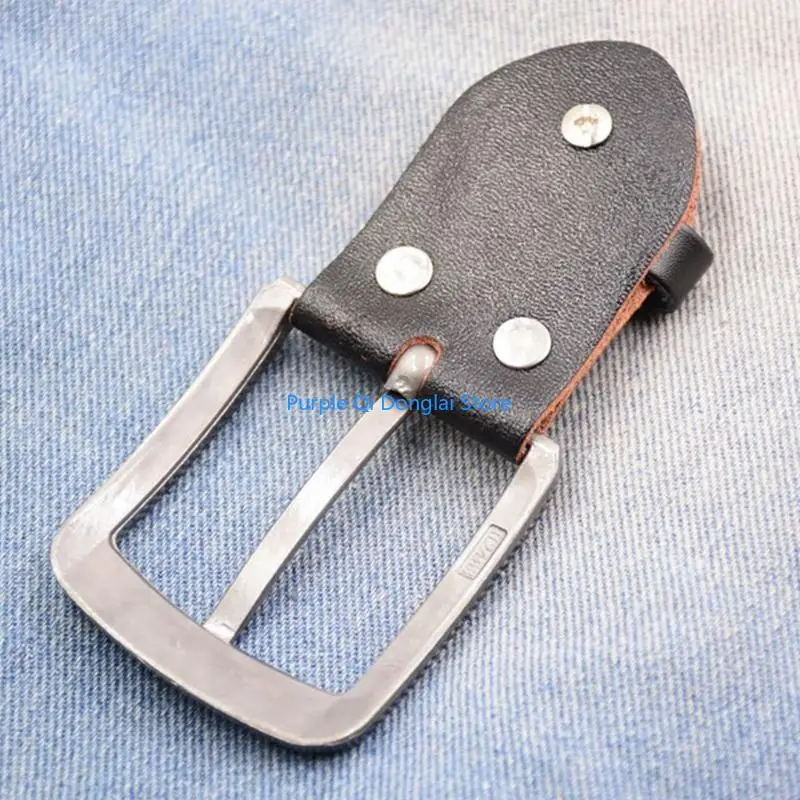 L21E Stylish Metal Belt Buckle Delicate Single Prong Classical Buckle Gift for Men