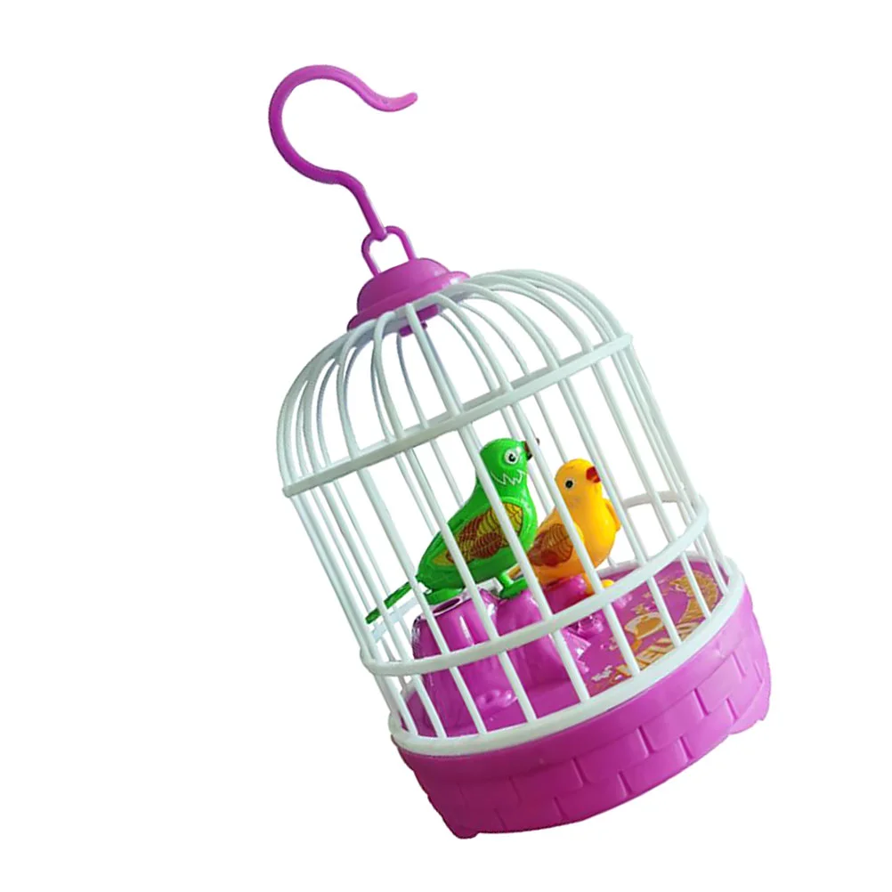 Luminous Simulation Birdcage Childrens Toys Small Funny Intelligent Birds with Plastic Glowing Smart Simulated Kids