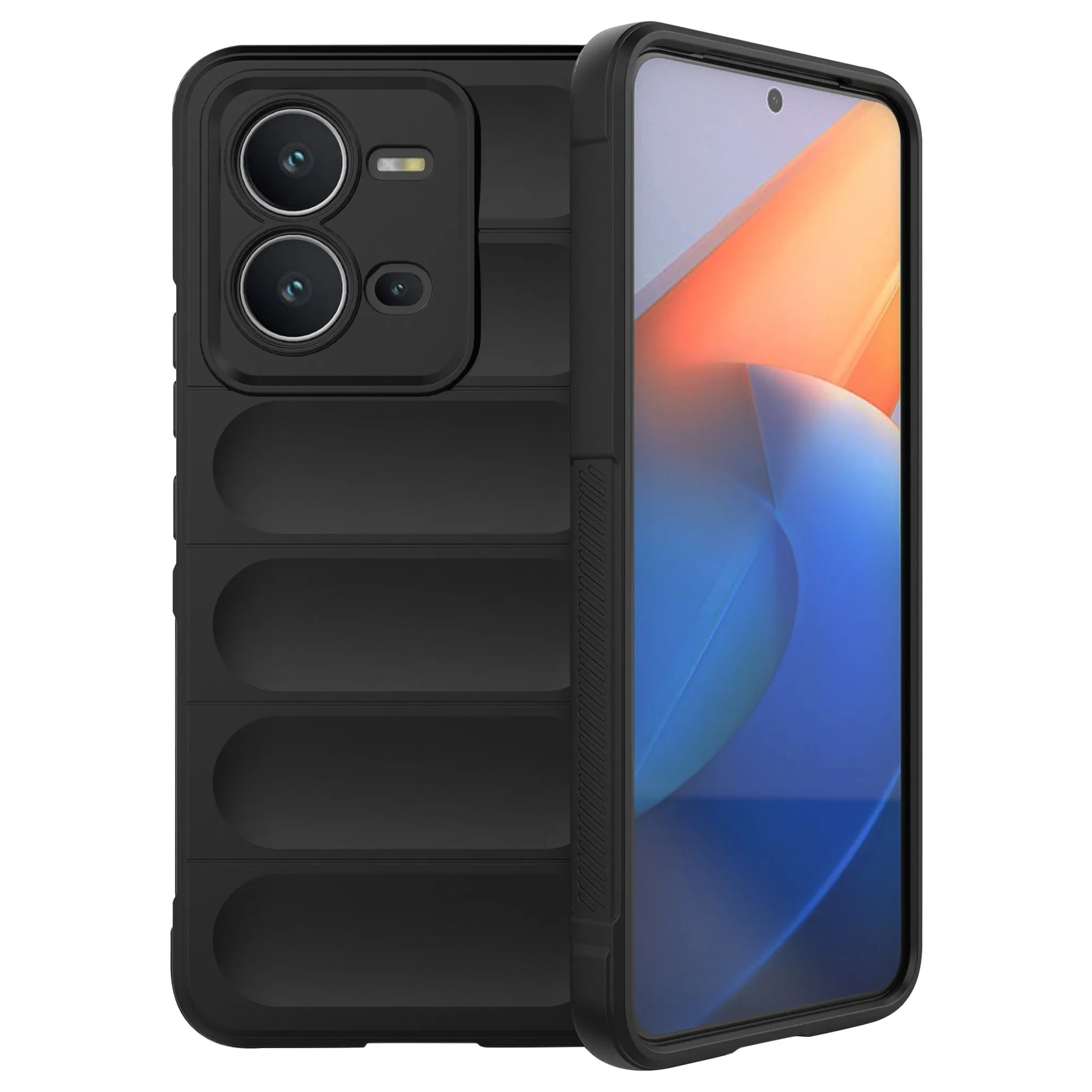 

For vivo V25 5G Flexible TPU Mobile Phone Back Cover Scratch Proof Phone Protective Case - Black