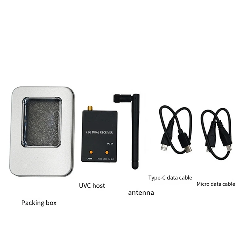 Receptor de canal completo UVC OTG para telefone Android, 150CH, áudio FPV, transmissor, peças RC Drone, Tablet, UVC, 5.8G