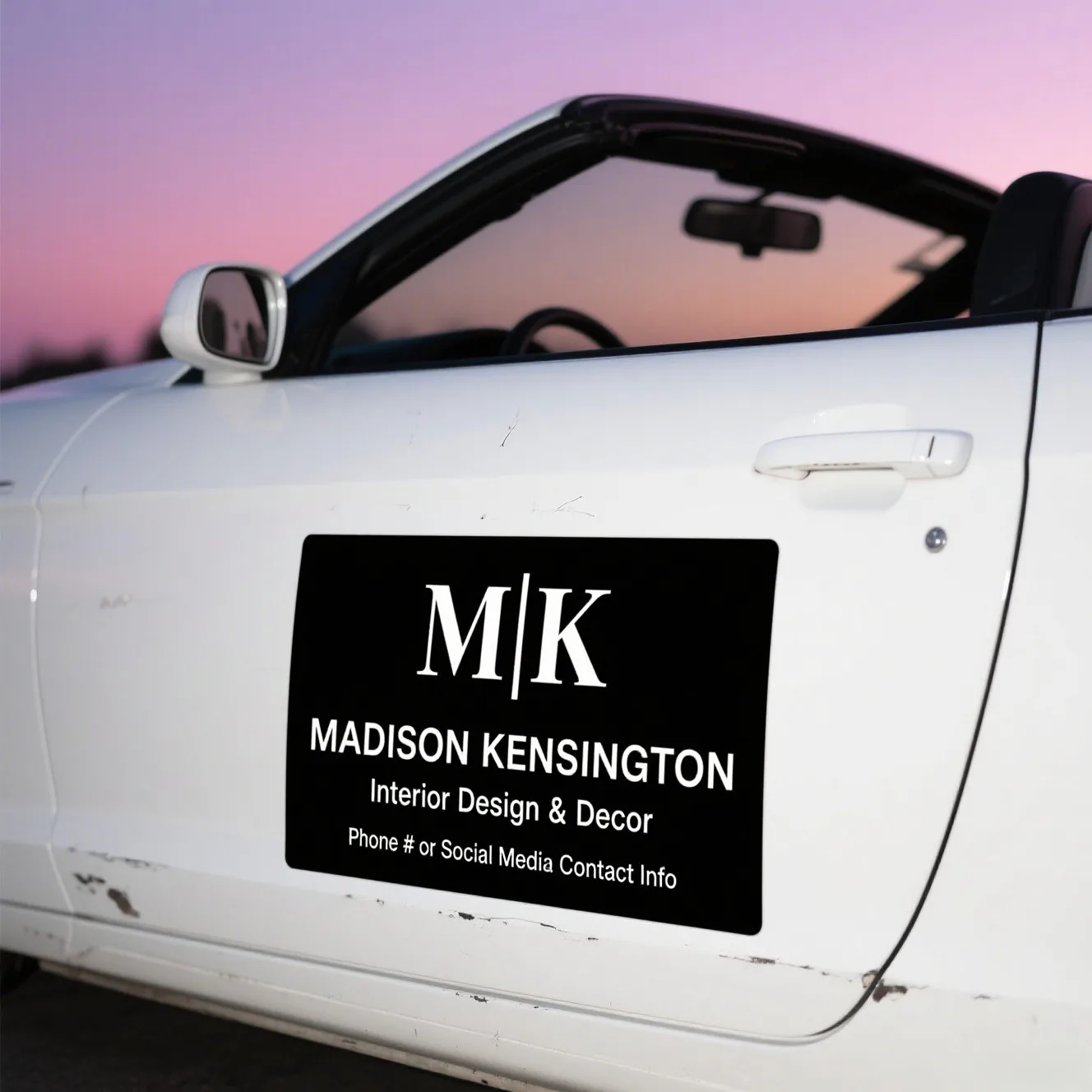 Custom 'Design' 1pc, personalized magnetic car emblem, company logo, QR code, business promotion