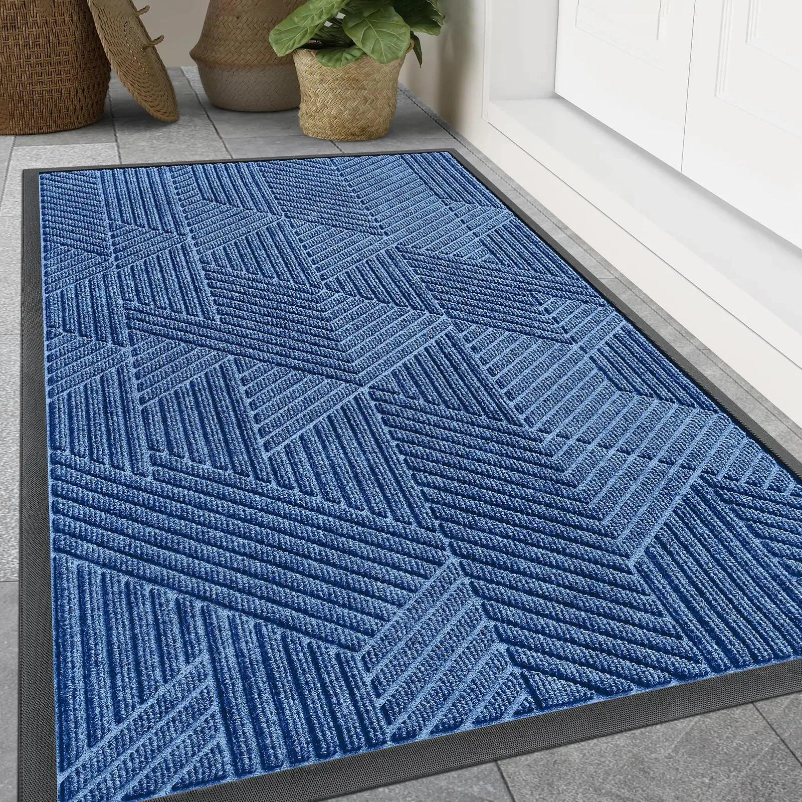 Front Door Rubber Mats Indoor Outdoor Non-slip Absorbent Rugs Home Decor Mats