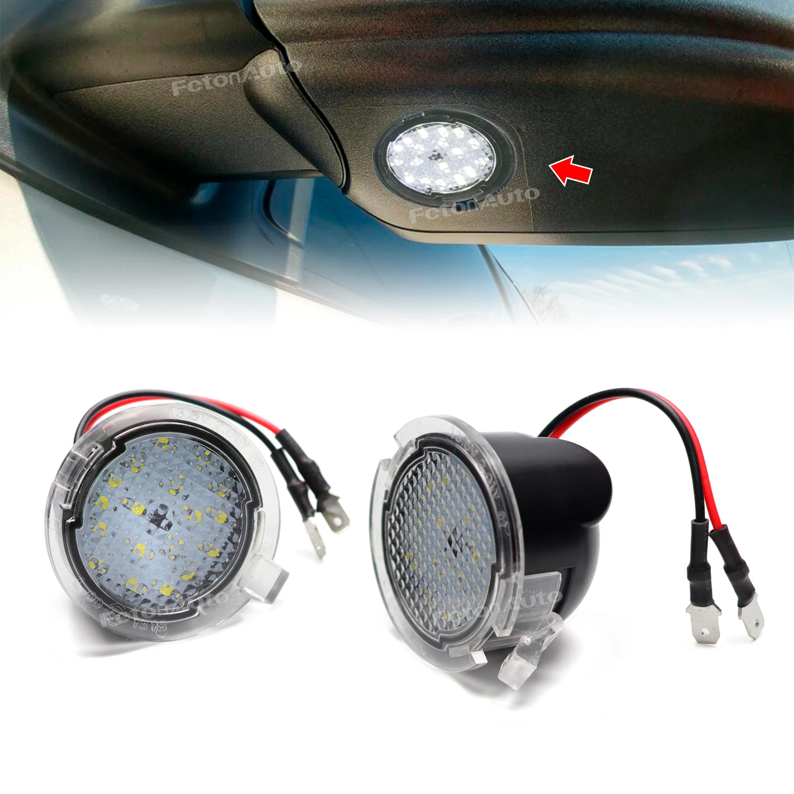 Para ford mondeo ecosport ecosport edge ranger tce para lincoln mkt para mercúrio espelho retrovisor luz sob espelho lateral poça lâmpada