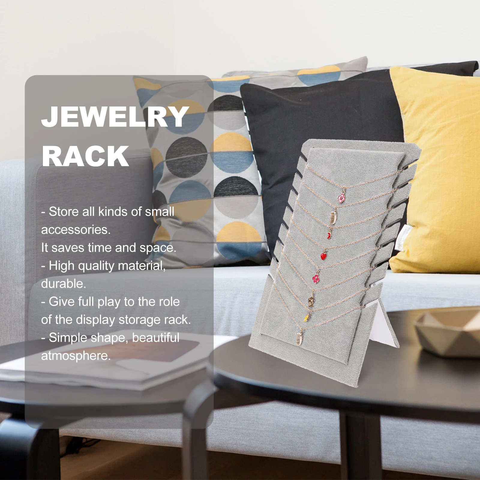 

Jewelry Display St Necklace Holder Compact Size Durable Material Storage ganizer Pendant Chain Counter Home Shop