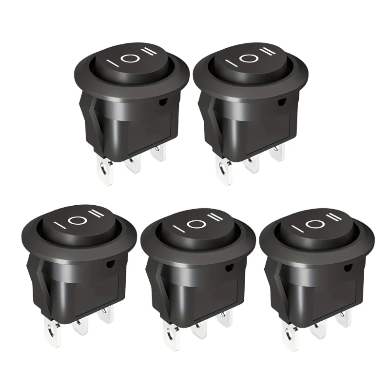 J0MA Heavy Duty 3 Position Round Rocker Switches with 20MM Installation Diameter & Secure Terminal Wiring for Car Motorcycle