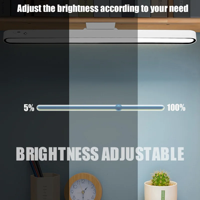 Desk Lamp 48cm Hanging Magnetic Table Lamp LED Reading Light USB Rechargeable Dimmable Cabinet Bedside Mirror Night Light