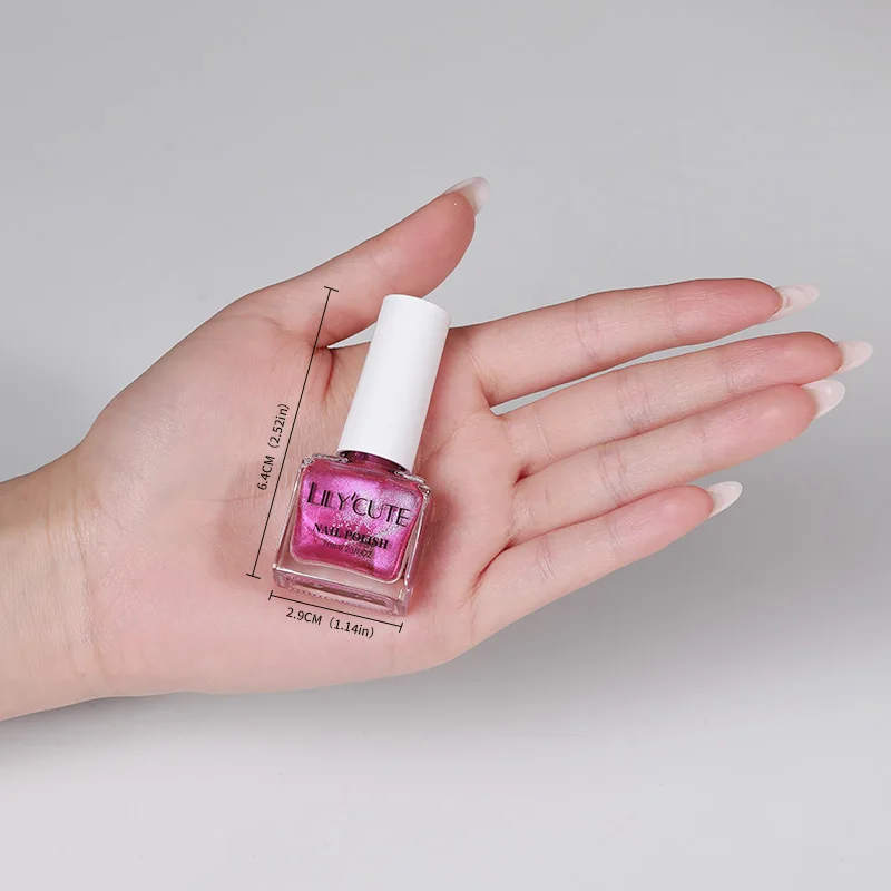 LILYCUTE Smalto per unghie metallizzato super luminoso da 7 ml, senza bisogno di lampada, bottiglia di vetro stile francese ad asciugatura rapida, smalto regolare per nail art