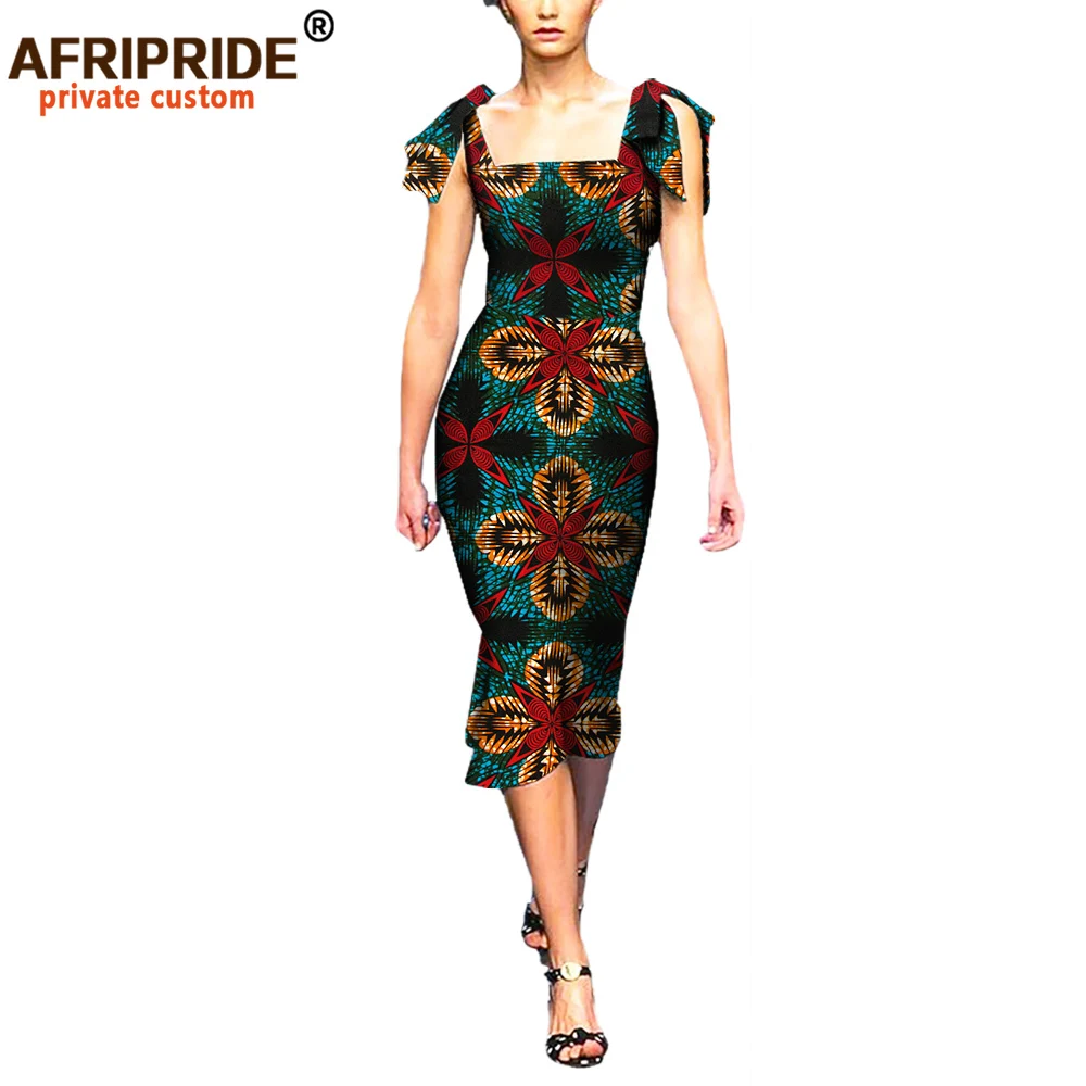 New Bazin Riche African Dresses for Women Dashiki Print Dresses Vestidos Women African Clothing Midi Dresses Party A722598