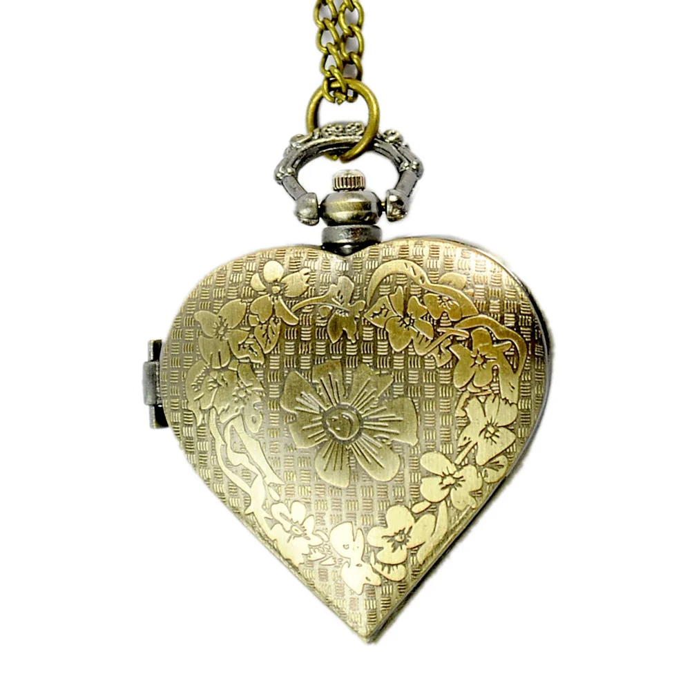 

Vintage Pocket Watch Heart Shape Creative Quartz Pendant Watch For Men Women Clothes Decoration Personalized Gift