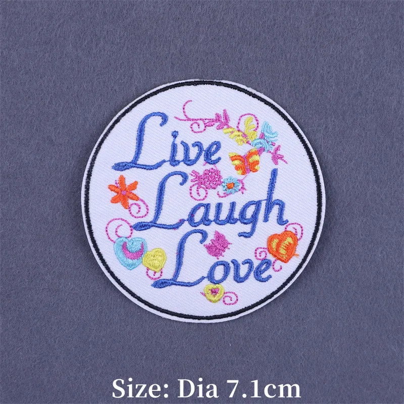 Positive and Inspirational Embroidered Letter Patches Fusible Iron on Patches for Clothing Humor Thermoadhesive Appliques DIY