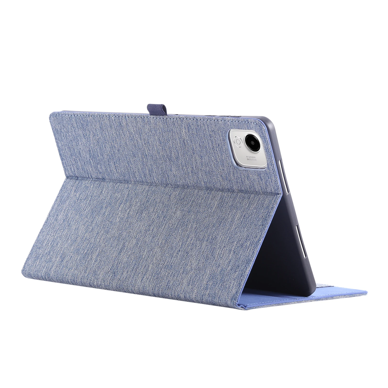 For Honor Pad X9a Leather Case Card Holder Cloth Texture Tablet Stand Cover - Blue