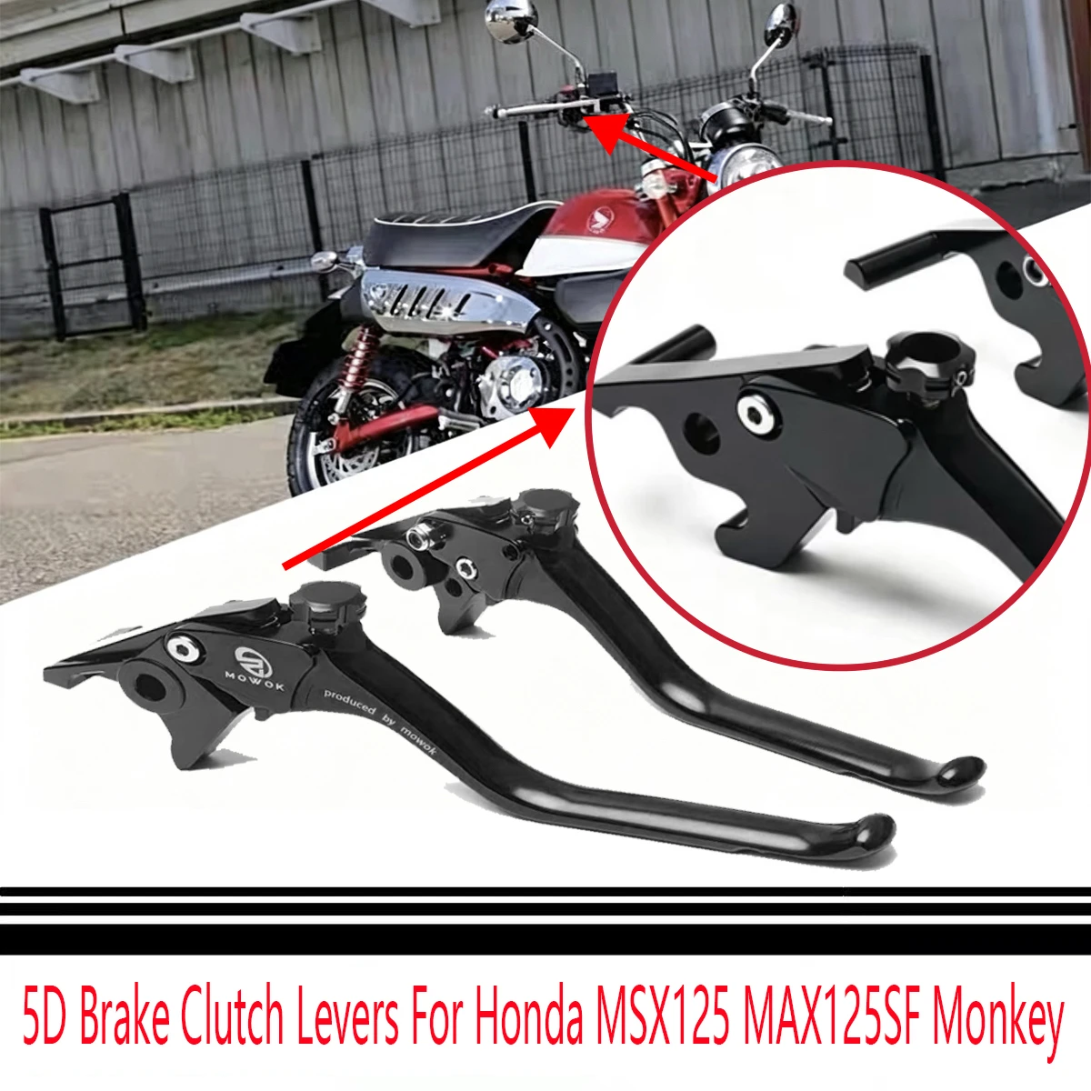 5D Brake  Clutch Levers for Honda MSX125 MAX125SF Monkey Motorcycle Modified Handlebar