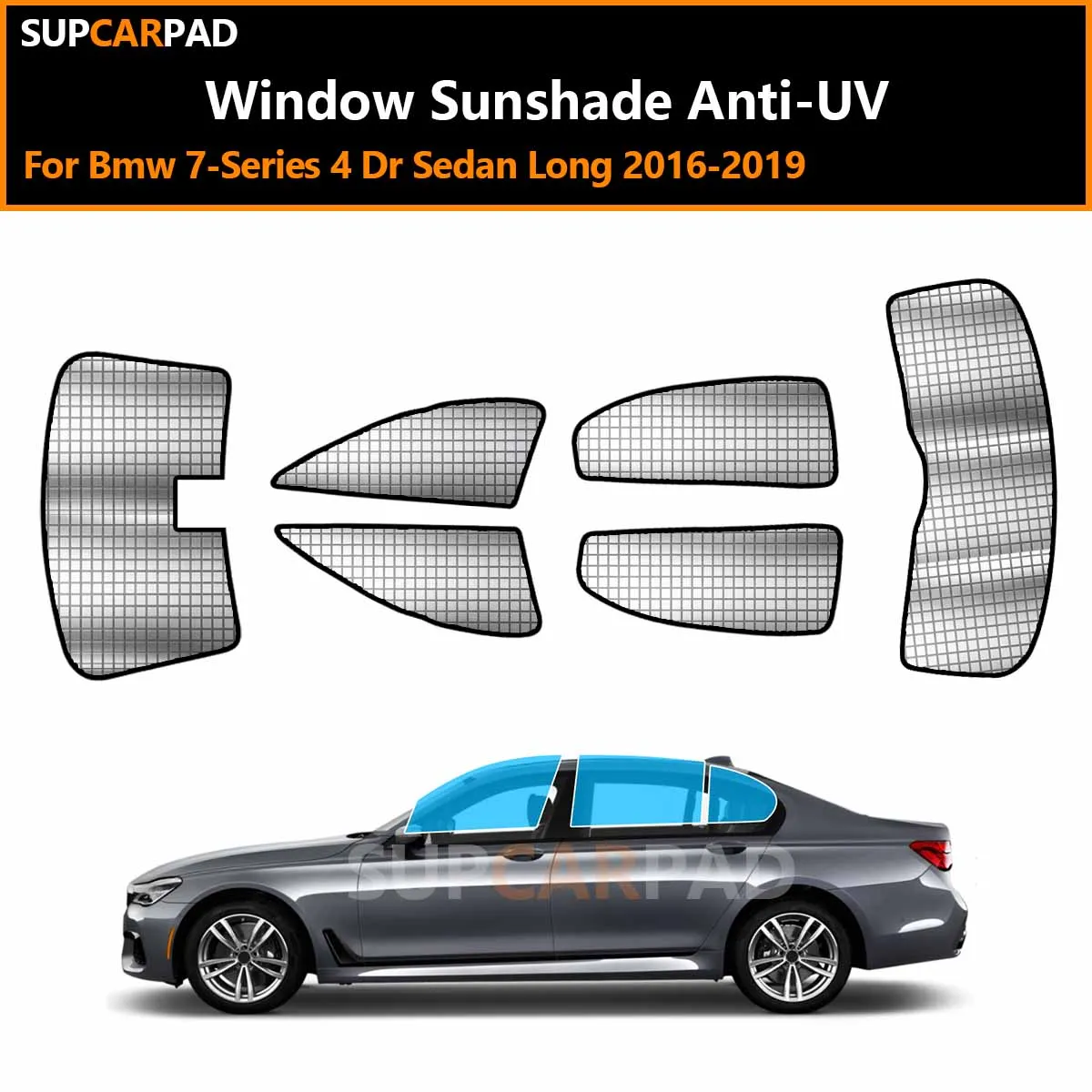

For Bmw 7-Series 4 Dr Sedan Long 2016-2019 Custom Car Window Sunshade Anti-UV Car Sun Window Visors Sunshade Covers Accessories