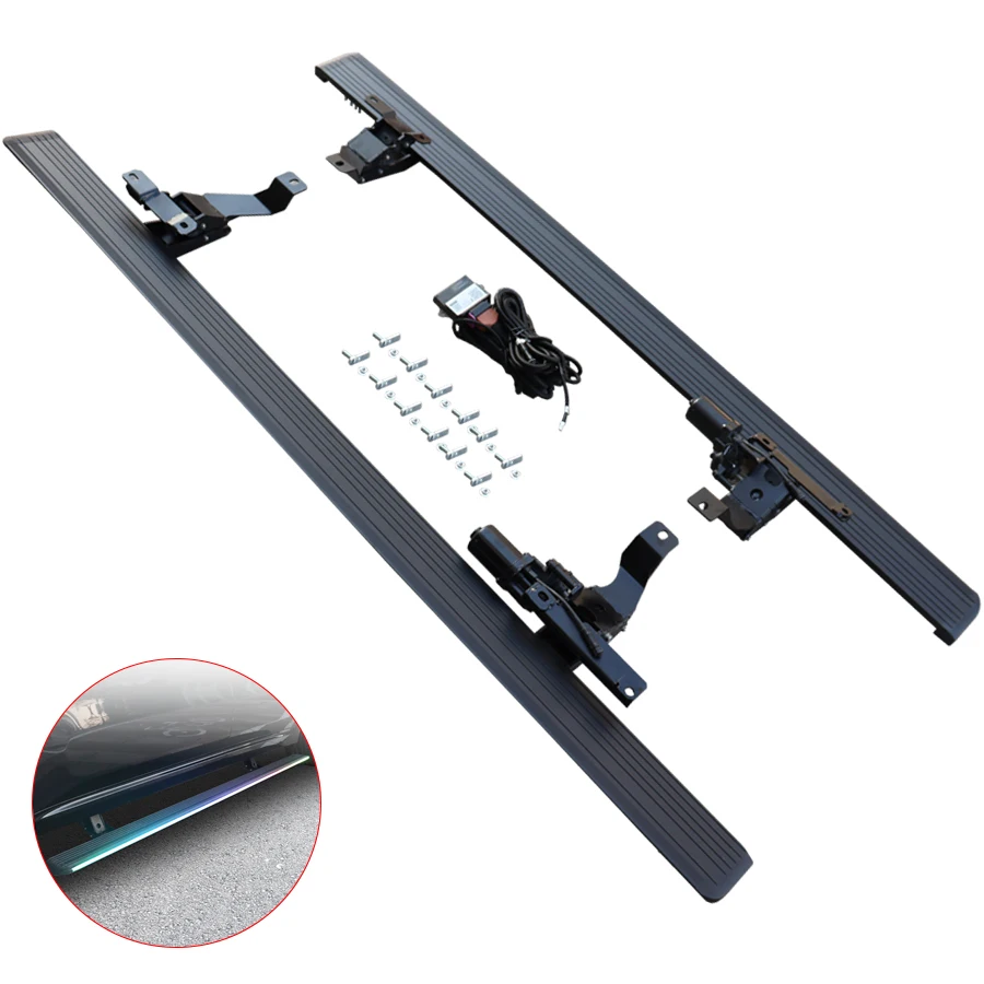 

Aluminum alloy electric side foot pedal with light LED intelligent automatic expansion special modification