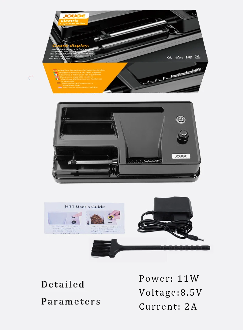electric cigarette injector 6.5/8mm Infrared Electric Automatic Cigarette Rolling Machine Injector  Tobacco Grind Roller Filling Machine Smoking Accessories