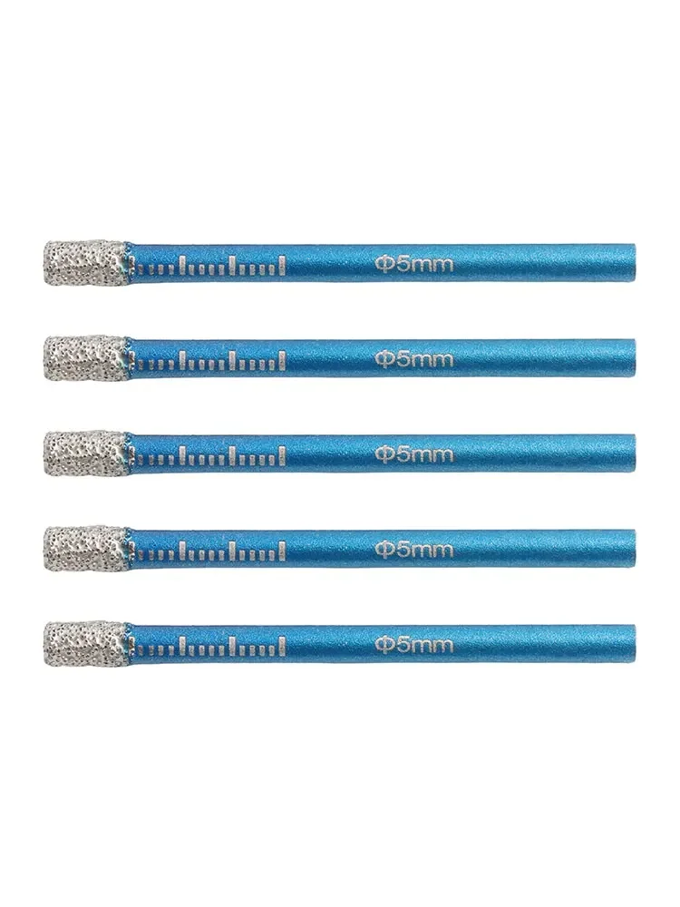 

5PCS Diamond Coated Core Drill Bit 5mm Round Shank For Porcelain Tile Marble And Slate Cutting Replace Drill Bits Without Water