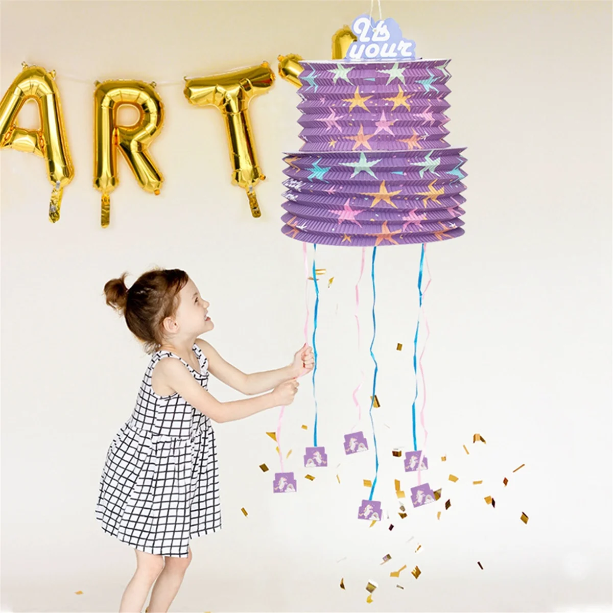 

New Kids Party Pinata Toy Gift Girls Happy Birthday Party Decoration Supplies Filled Confetti Surprise